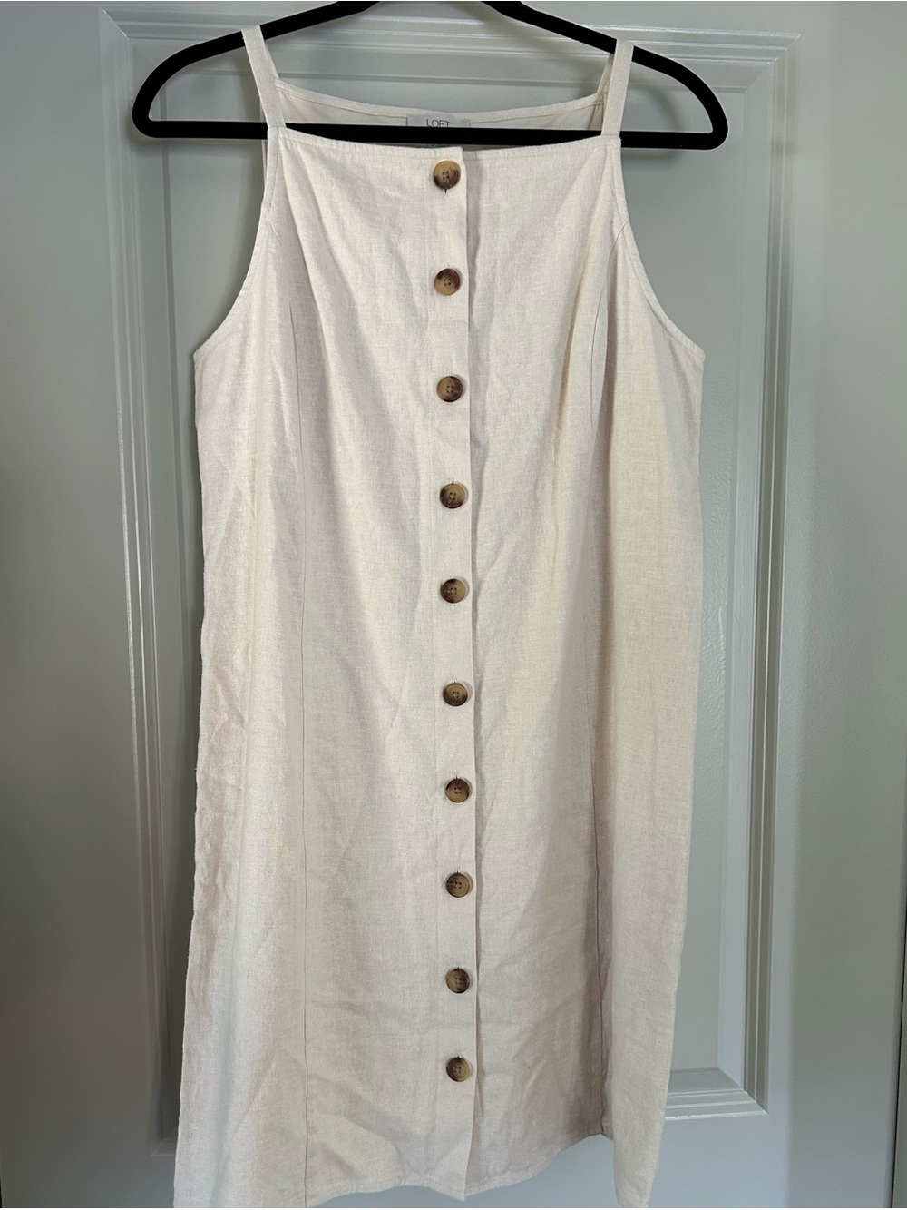 NWT - LOFT Linen Blend Button-Front Dress